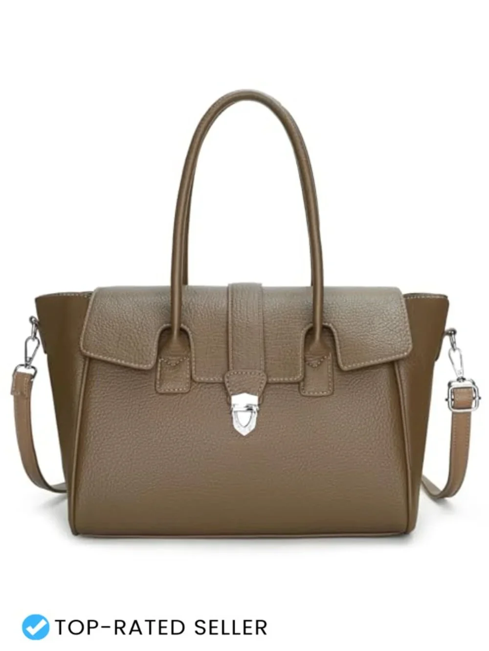 Vegan Leather Satchel Tote Handbag with Top Handles Crossbody Bag